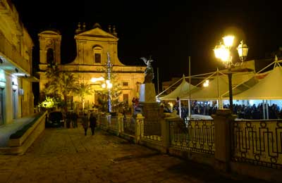 Piazza at Giarratana Sicily at Christmas